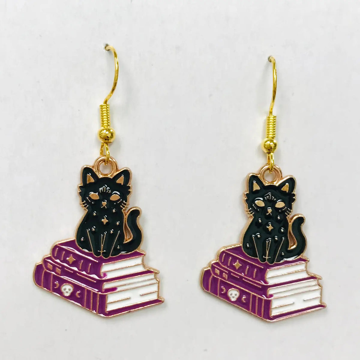 SimpleNGreat Apparel Tiny Bookish Cat Earrings (Acrylic)