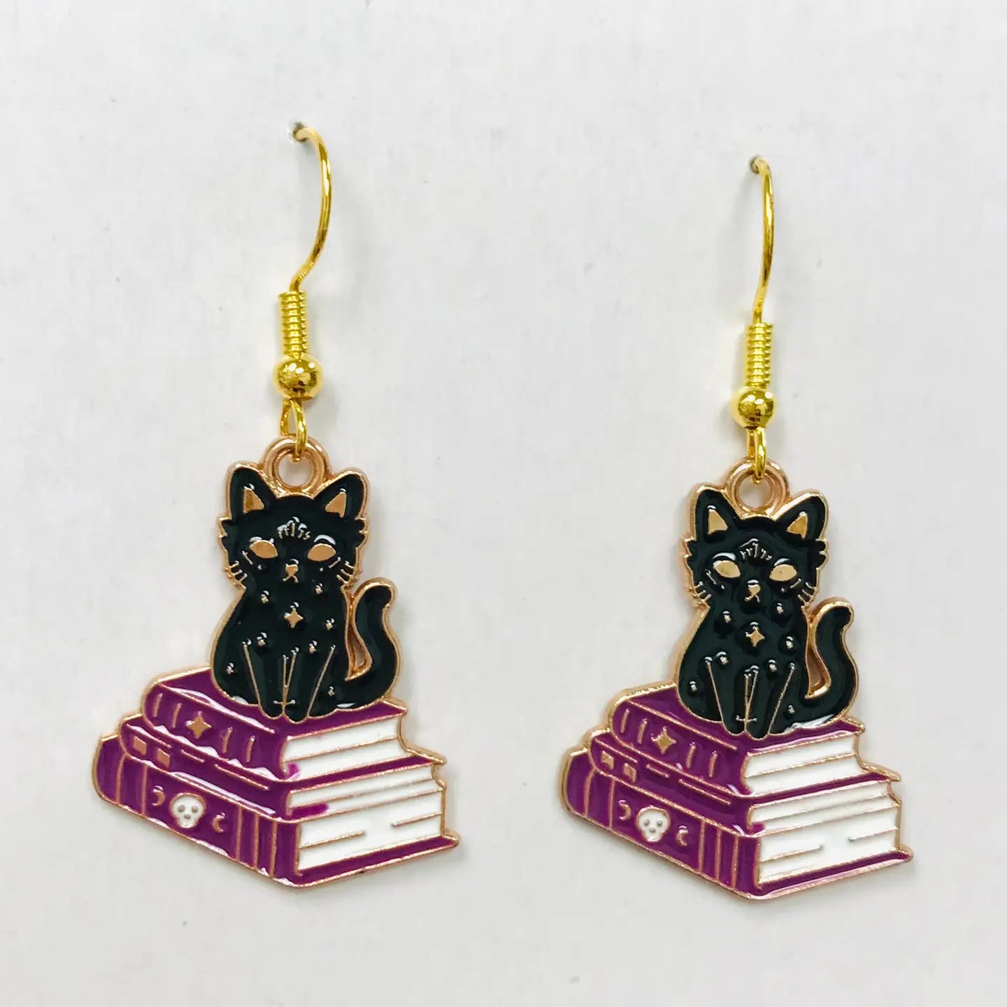 SimpleNGreat Apparel Tiny Bookish Cat Earrings (Acrylic)
