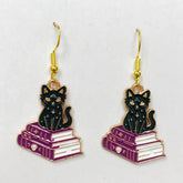 SimpleNGreat Apparel Tiny Bookish Cat Earrings (Acrylic)