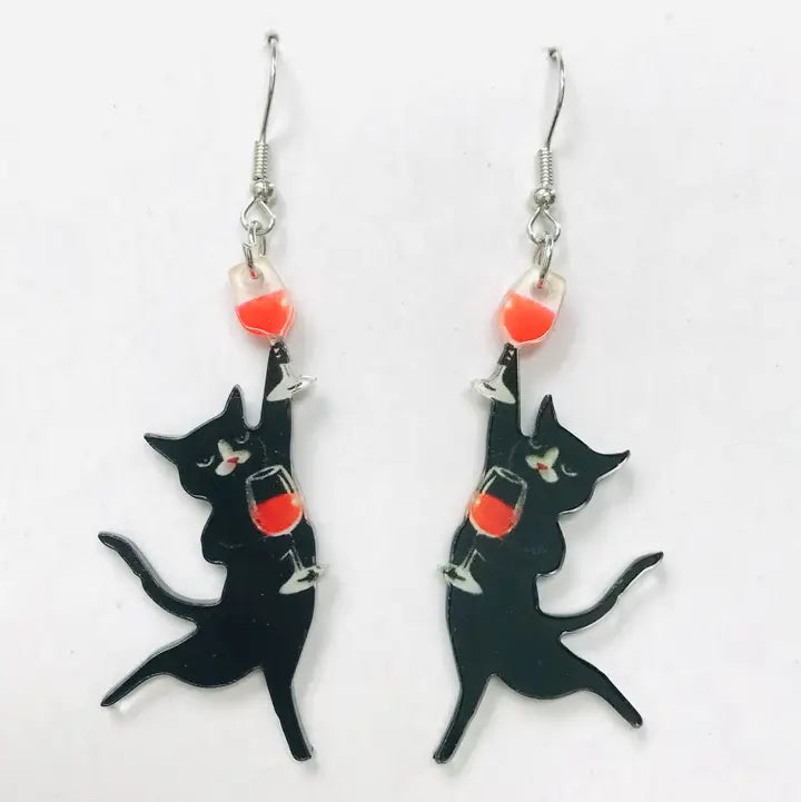 SimpleNGreat Apparel Wine Cat Earrings 73501436