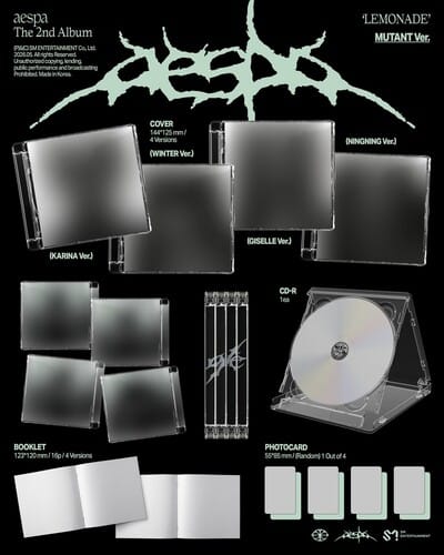 SM Entertainment Co. Music > Compact Discs Aespa - The 2nd Album 'LEMONADE' [MUTANT VER.] [Random Cover] [CD] 8800371256530 SETC243782.2
