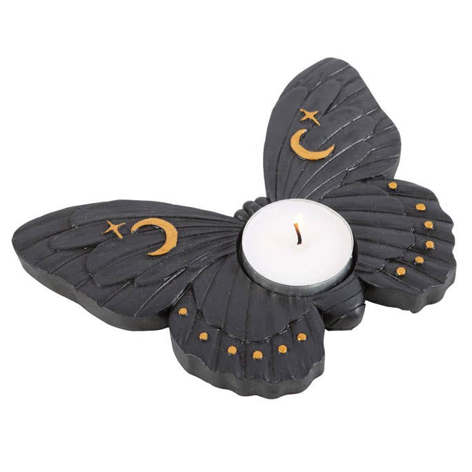 Something Different Decor > Candle Holder Black Moth Tealight Candle Holder 01222396 CH_25124