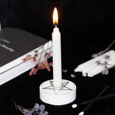 Something Different Decor > Candle Holder White Pentagram Spell Candle Holder 5056131144873 CH_08624