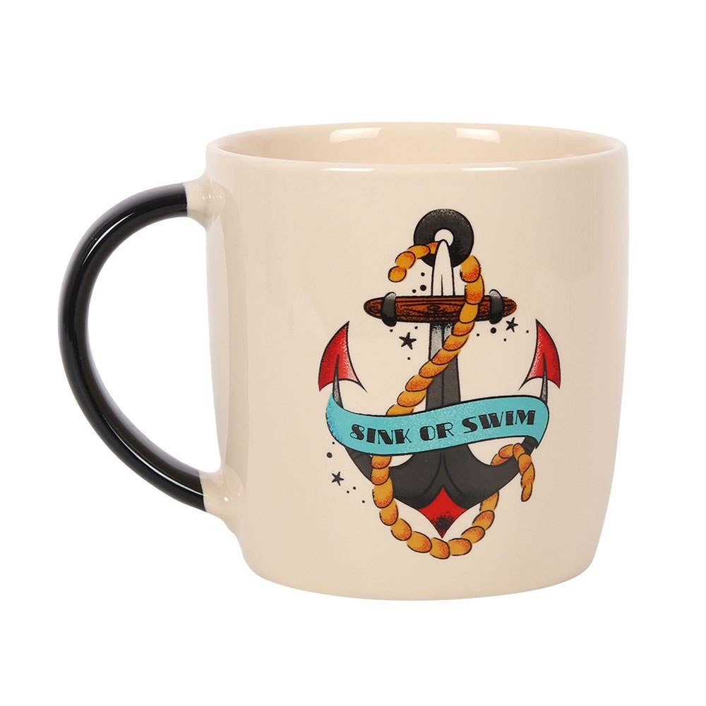 Something Different Home > Drinkware > Mugs Sink or Swim Retro Tattoo Anchor Mug 50561311265345056131126534 TT_26122