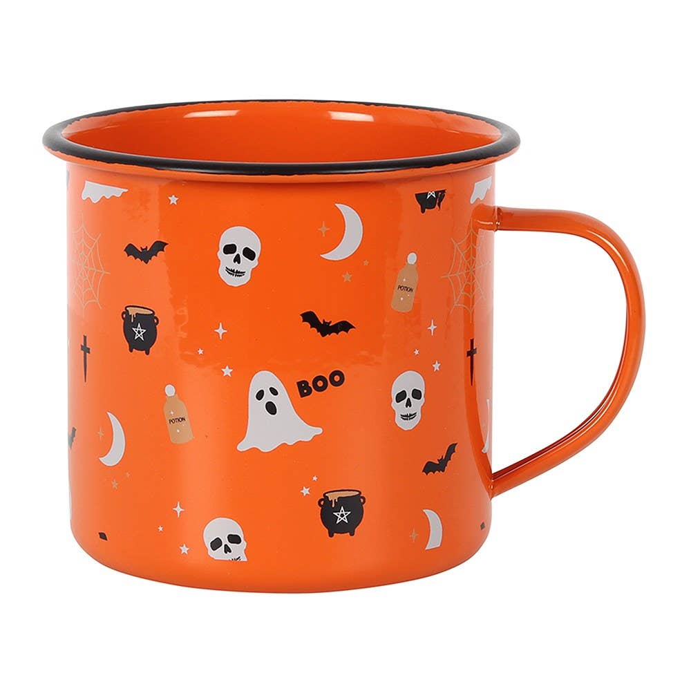 Something Different Home > Drinkware > Mugs Halloween Print Enamel Mug 5056131120730 HA_40231