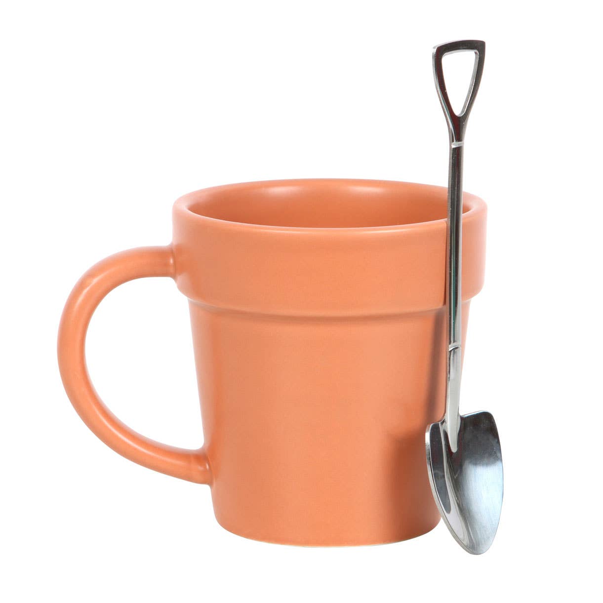 Something Different Home > Drinkware > Mugs Plain Plant Pot Ceramic Mug and Shovel Spoon 55470332 PT_31424