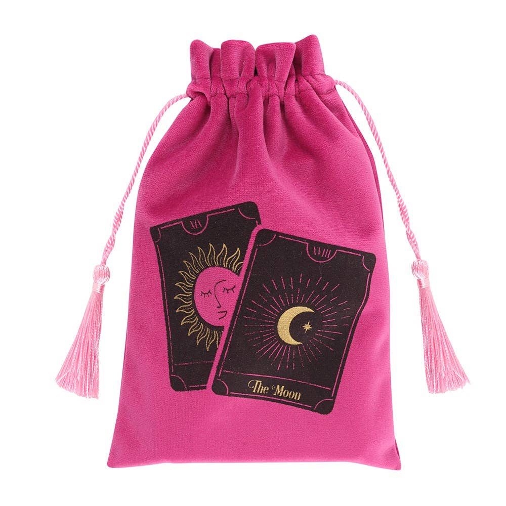 Something Different Tarot Cards > Tarot Pouch Pink Tarot Cards Drawstring Pouch 5056131114043 FT_54230
