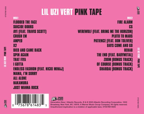 Sony Music > Compact Discs Lil Uzi Vert - Pink Tape [Explicit Content] [CD] 075678614835 ATLM15820084.2