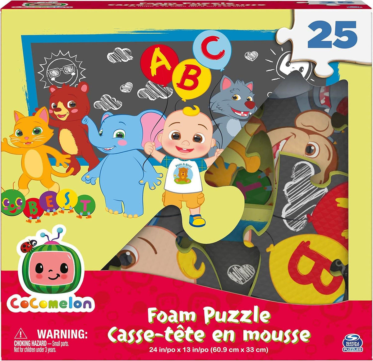 Spin Master Puzzles > Jigsaw Puzzles Cocomelon, 25PCS Jigsaw Foam Squishy Puzzle ABC Best Friends JJ & Animals Musical Show 778988428627 6063101