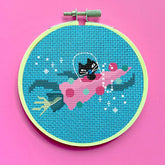 Spot Colors Hobby Supplies > Supply Kits Cross Stitch Diy Kit - Rocket Kitty By Fluff 12187132 FLCS005
