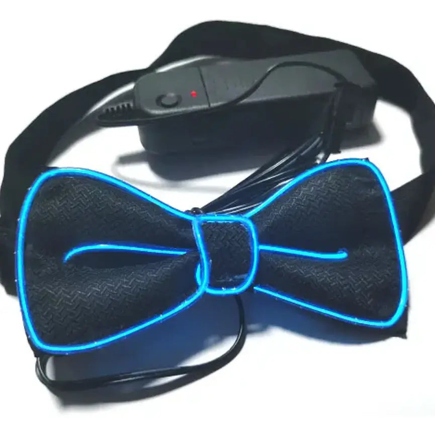 Square Deal & Recordings Accessories Bow Tie - Blue Light Up El Wire Festival Rave Dj Party Gear 190153065220 1-LED-67137