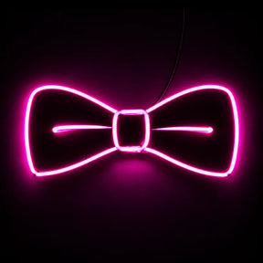 Square Deal & Recordings Accessories Bow Tie - Pink Light Up El Wire Festival Rave Dj Party Gear 190153065237 1-LED-67140