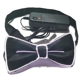 Square Deal & Recordings Accessories Bow Tie - White Light Up El Wire Festival Rave Dj Party Gear 190153065244 1-LED-67138