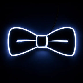 Square Deal & Recordings Accessories Bow Tie - White Light Up El Wire Festival Rave Dj Party Gear 190153065244 1-LED-67138