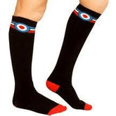 Square Deal & Recordings Apparel > Socks Socks - Sourpuss - Modette With Mod Targets Knee Highs 42133756 1-SOX-78504