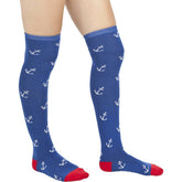 Square Deal & Recordings Apparel > Socks Socks - Sourpuss - Navy Blue & White Anchor Seafaring 41773308 1-SOX-78537
