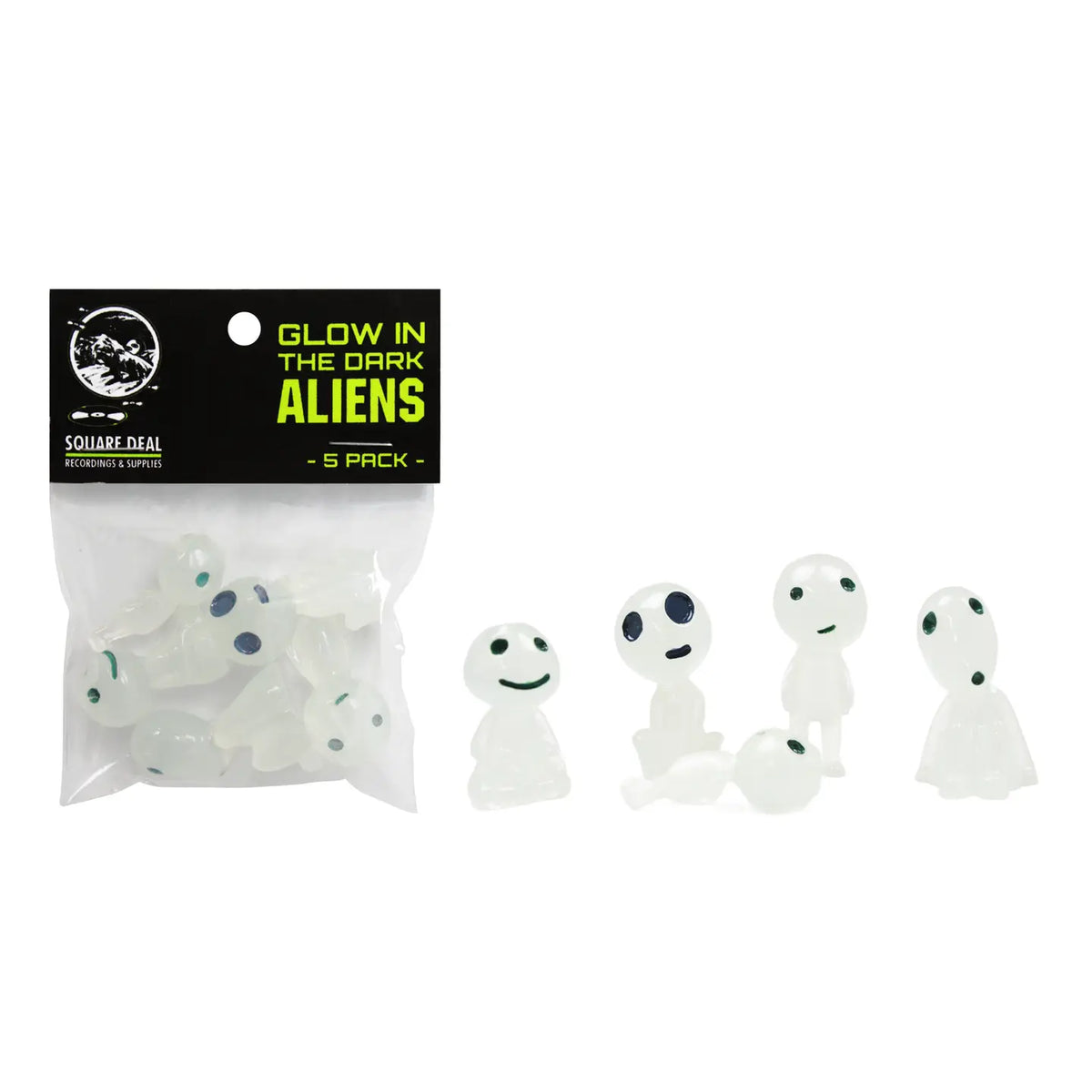 Square Deal & Recordings Toys > Other Toys Glow in the Dark Aliens Assorted Poses Five Pack Sci-Fi Pop 190153060928 1-TOY-67150