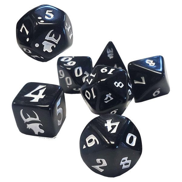 Steve Jackson Games Dice > Other Dice Munchkin Dice: Plastic 7-Die Set - Black/White 080742097339 SJG 5545D