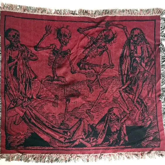 Strike Gently Co Home > Other Home Dance of Death Woven Throw Blanket 50" x 60"