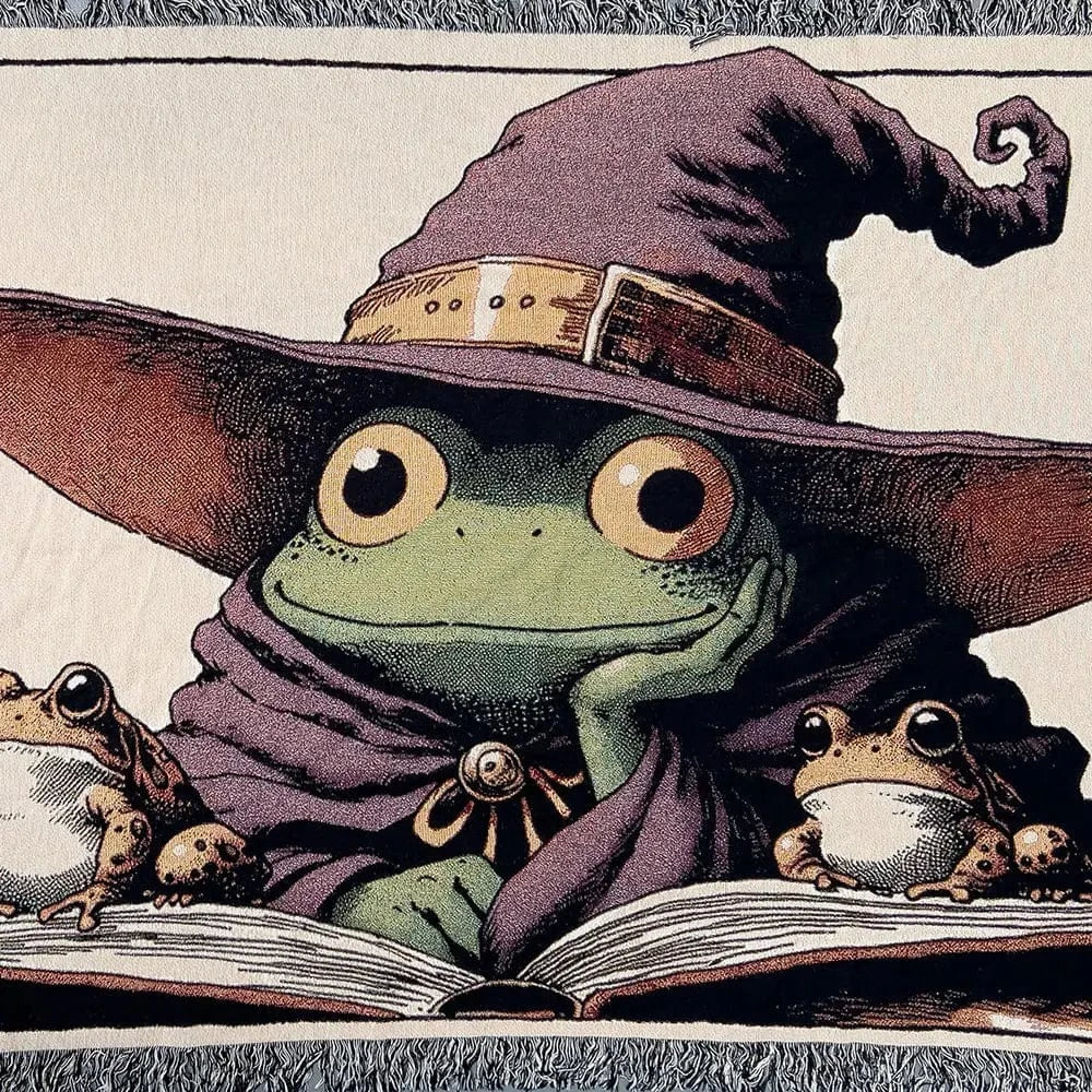 Strike Gently Co Home > Other Home Frog Mage Woven Throw Blanket 60" X 80" frogmage
