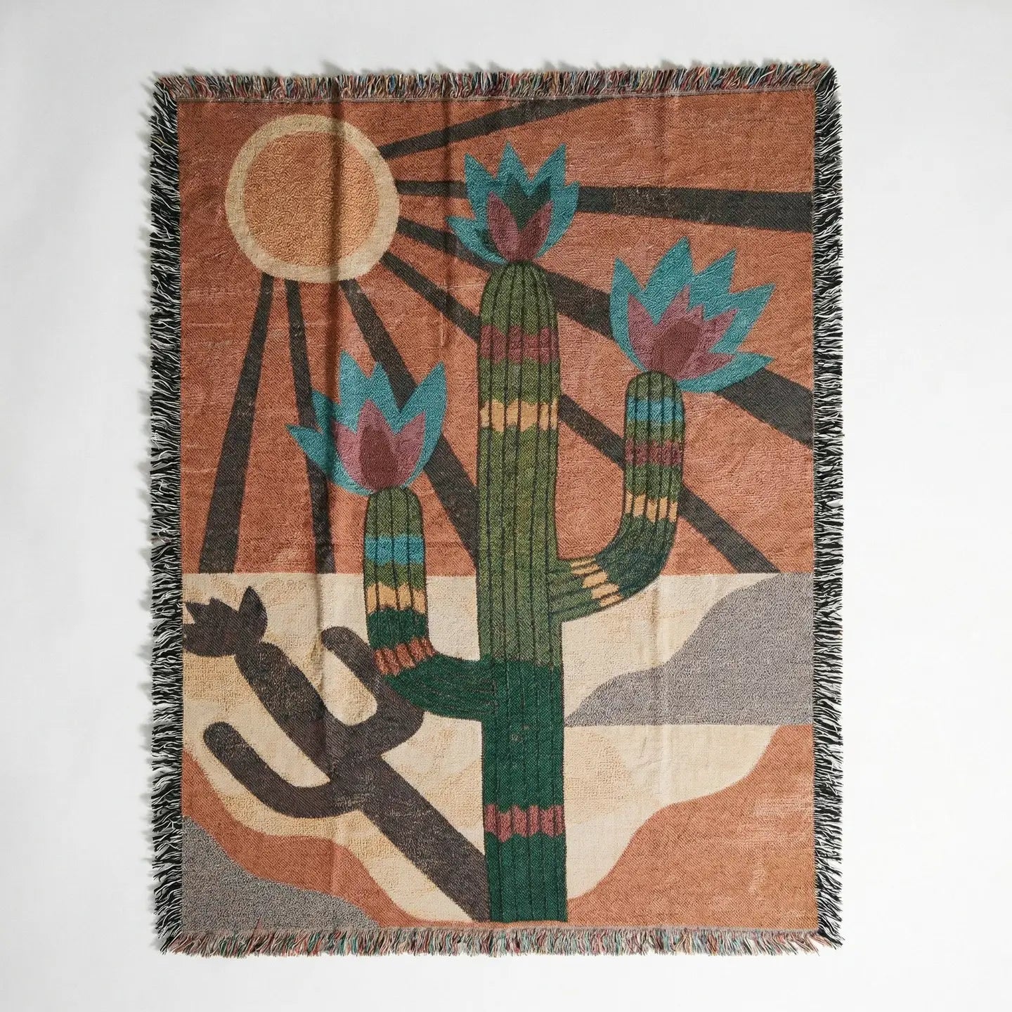 Strike Gently Co Home > Other Home Woven Blanket: Cactus 02507260 cactusflower