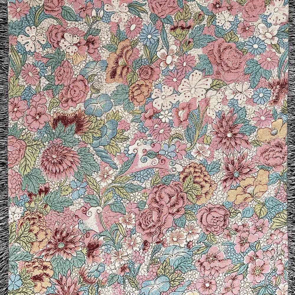 Strike Gently Co Home > Other Home Woven Blanket: Floral Pattern 41526012 chineseornament