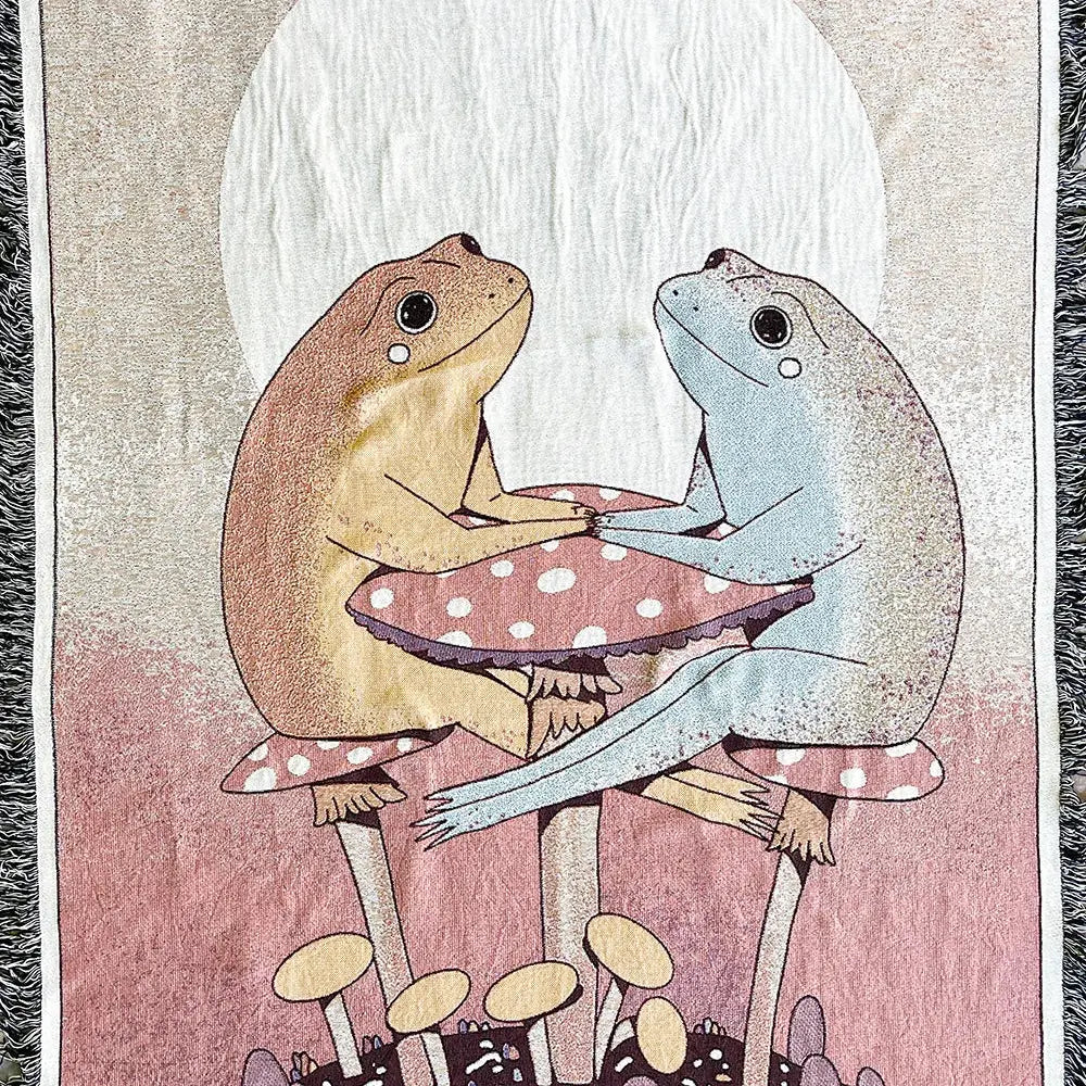 Strike Gently Co Home > Other Home Woven Blanket: Frog Friends 29795068 SGCFROGSNICK6080