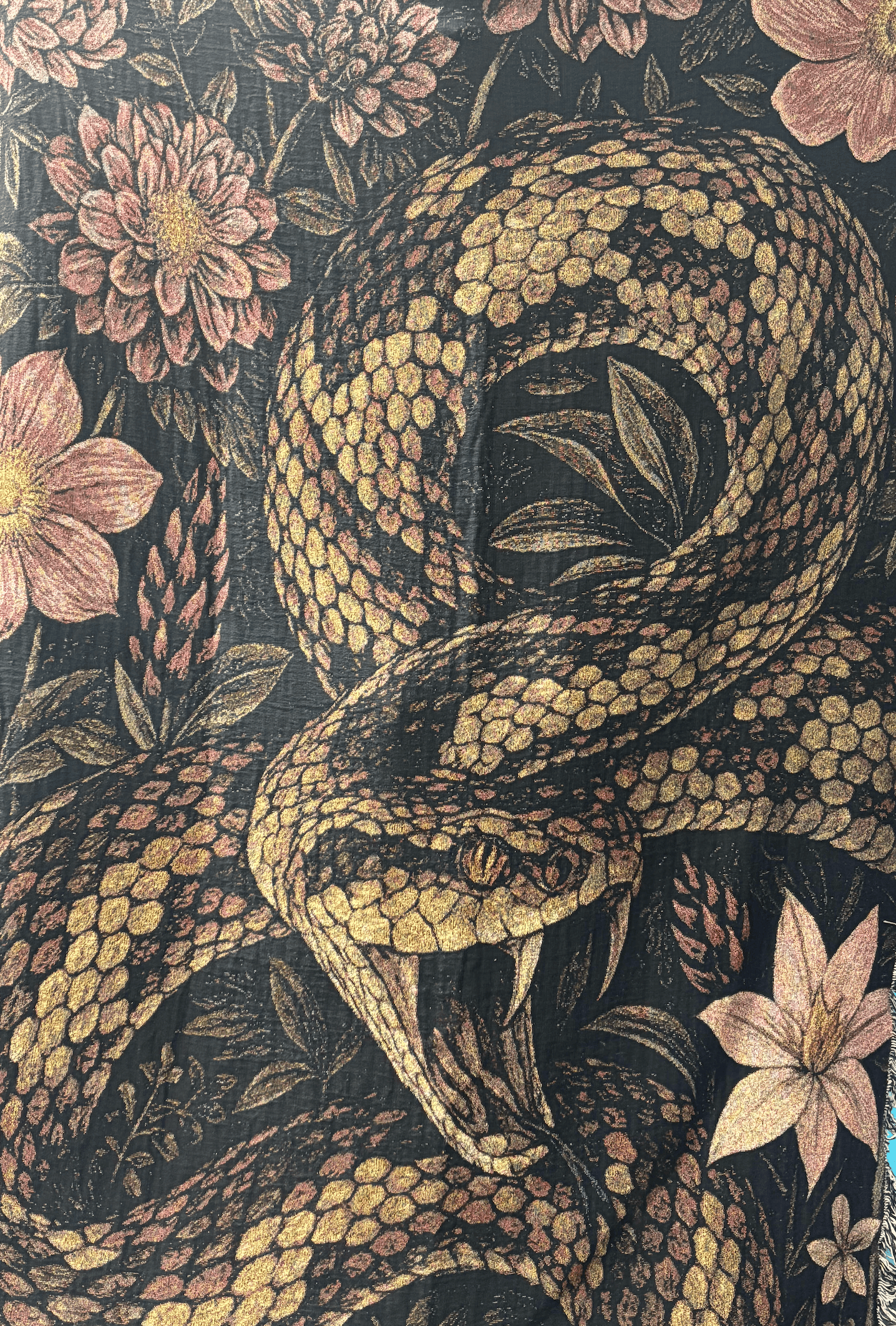 Strike Gently Co Home > Other Home Woven Blanket: Snake with Floral