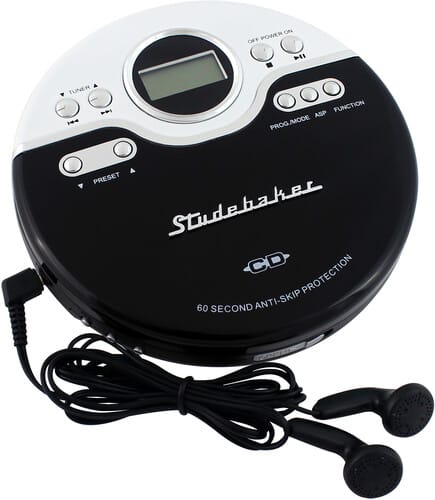 Studebaker Music > Audio Equipment Studebaker SB3703BW Joggable Personal CD Player - FM - Bass Boost (White/Black)) 077283017322 SDBK17322