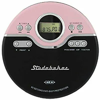 Studebaker Music > Audio Equipment Studebaker SB3703PB Joggable Personal CD Player - FM - Bass Boost (Pink/Black) 077283017384 SDBK13775