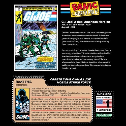 G.I. Joe - ReAction+ Figures - Snake Eyes (Skybound Comic Box Set, Issue #2)