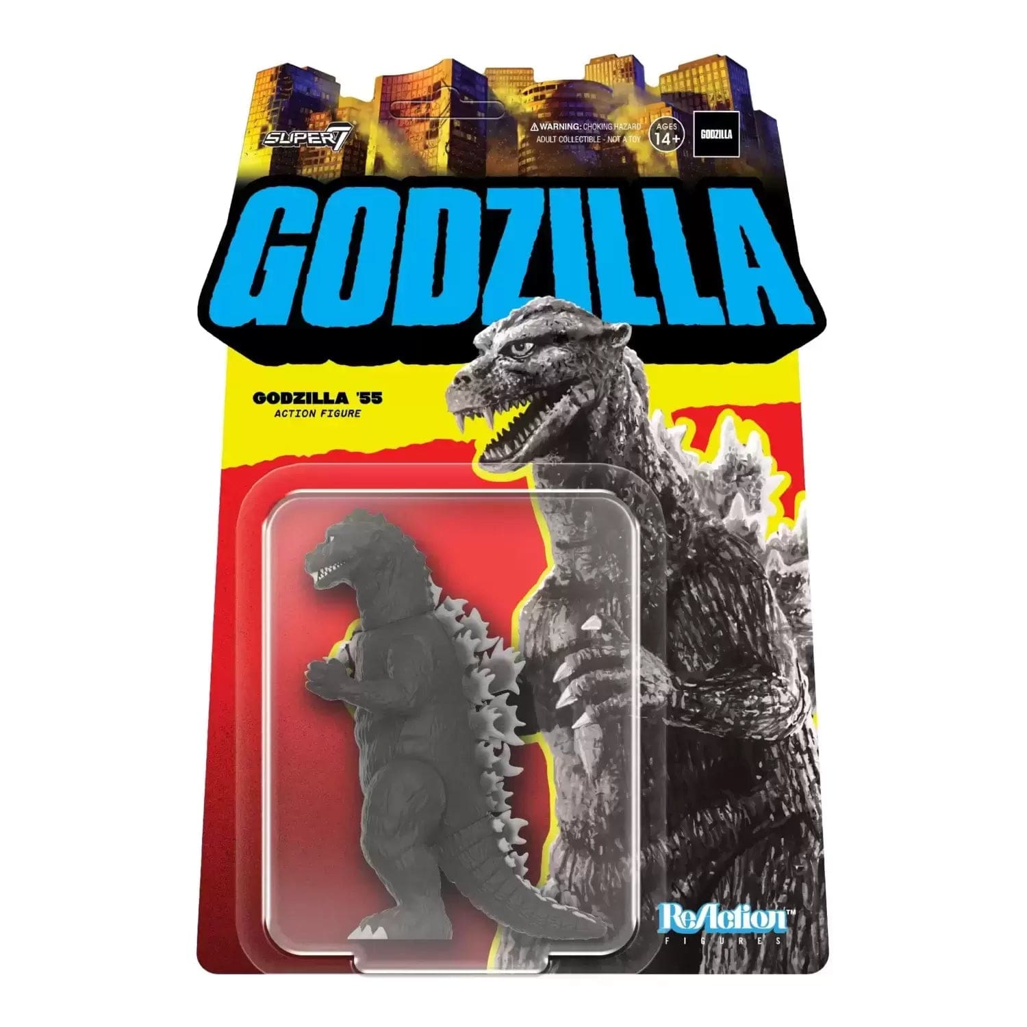 Super7 Toys > Action Figures > Super7 ReAction Figure: Godzilla - Godzilla '55, Grayscale (Toho, Wave 5) 840049830974 SUSV30974