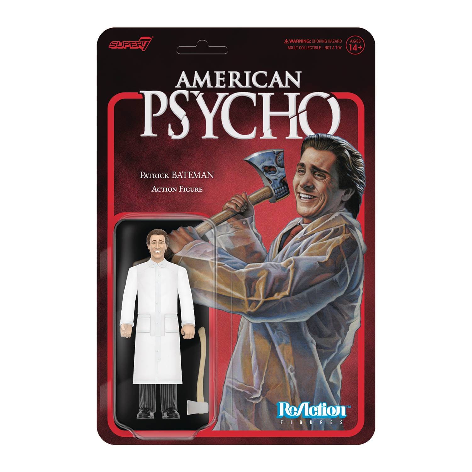 Super7 Toys > Action Figures > Super7 SUPER7 REACTION: AMERICAN PSYCHO - PATRICK BATEMAN RAINCOAT ACTION FIGURE 840049877955 STL341166