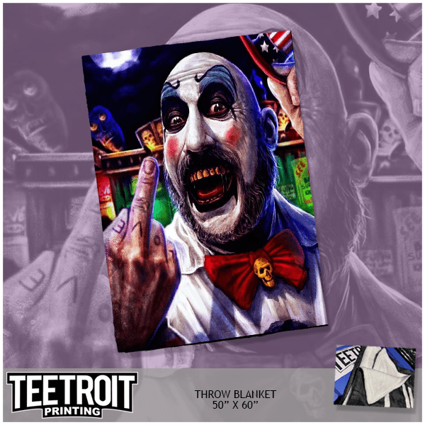 Teetroit Printing LLC Home > Other Home Horror Throw Blanket: Capt Spaulding 58443516 capt - blanket