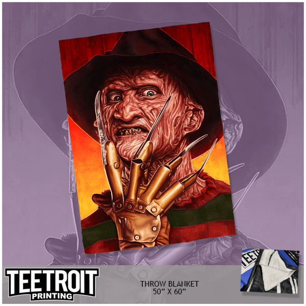 Teetroit Printing LLC Home > Other Home Horror Throw Blanket: Freddy 58312444 freddy - blanket