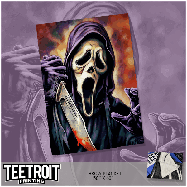 Teetroit Printing LLC Home > Other Home Horror Throw Blanket: Ghostface 57100028 ghostface - blanket