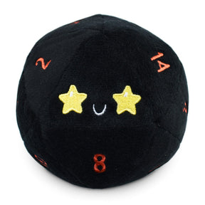 Teeturtle Toys > Plushies D20 Dice Plushie: Starry Eyes & Fire Eyes - Black 810031365593 TET 5974-TY-PLA1