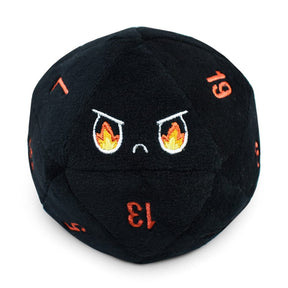 D20 Dice Plushie: Starry Eyes & Fire Eyes - Black