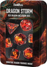 Metallic Dice Games Dice > Metallic Dice Games Dragon Storm Inclusion Resin Dice Set: Red Dragon (7) 687700234296 MET 10934