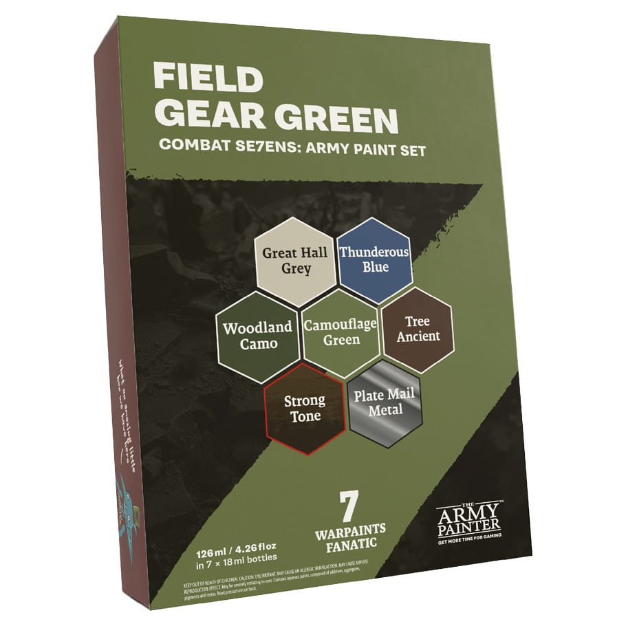 The Army Painter Hobby Supplies > Paints Warpaints Combat Se7ens: Field Gear Green Army Paint Set 5713799811904 AMYWP8119