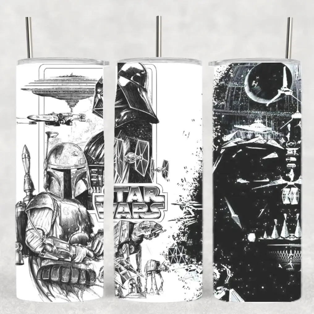 The Geek Boutique Home > Drinkware Black and White Star Wars Tumbler