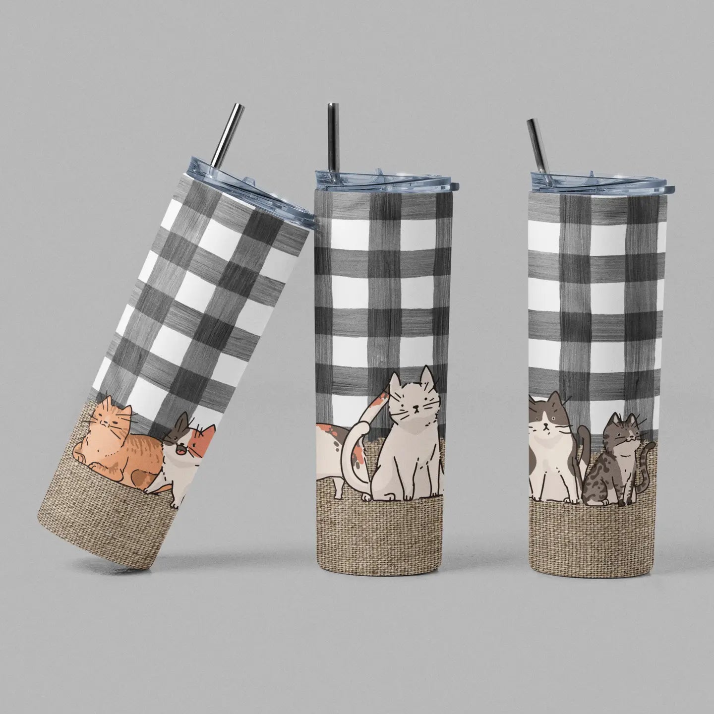 The Geek Boutique Home > Drinkware Burlap Cats Tumbler