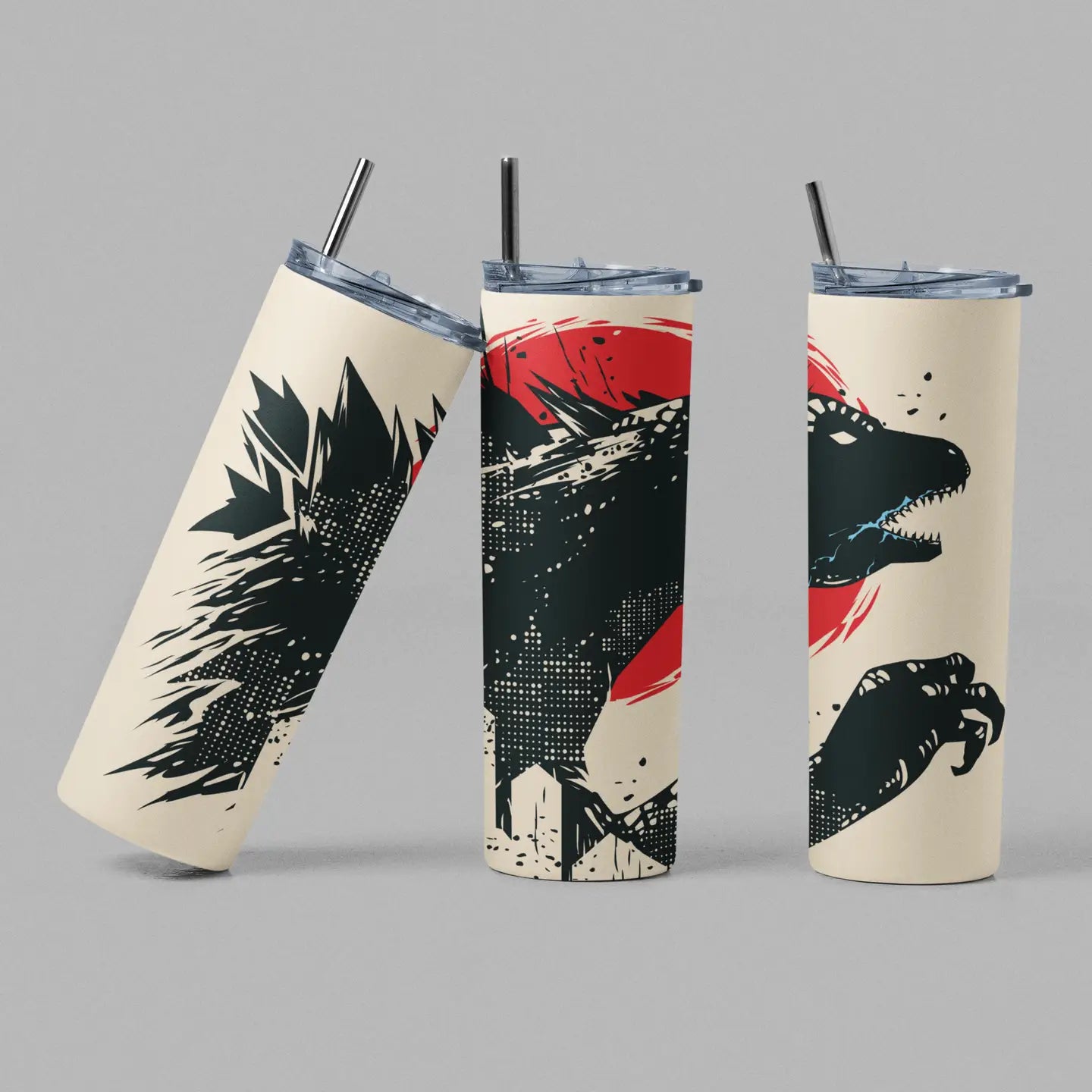 The Geek Boutique Home > Drinkware Godzilla Red Sun Sci Fi Movie Monster Horror Cryptid Tumbler
