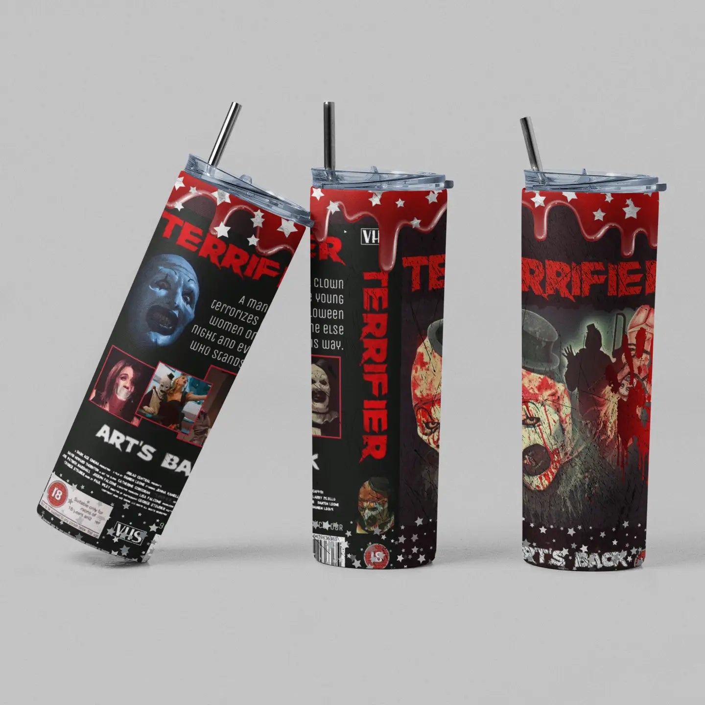 The Geek Boutique Home > Drinkware Terrifier VHS Style Tumbler 61518844