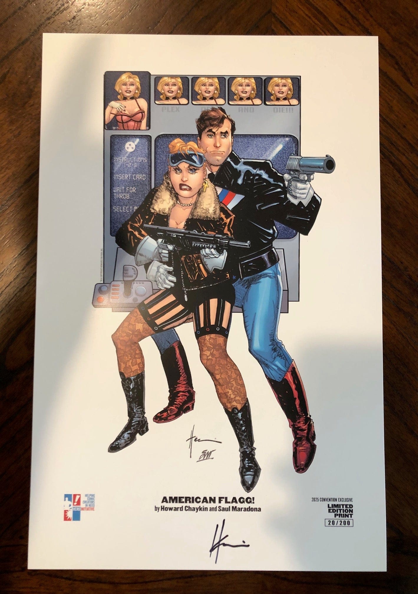 THE HERO INITIATIVE Decor > Posters > Hero Initiative HOWARD CHAYKIN SIGNED AMERICAN FLAGG PRINT - LTD 200 TE-HOWARD-CHAYKIN-PRINT