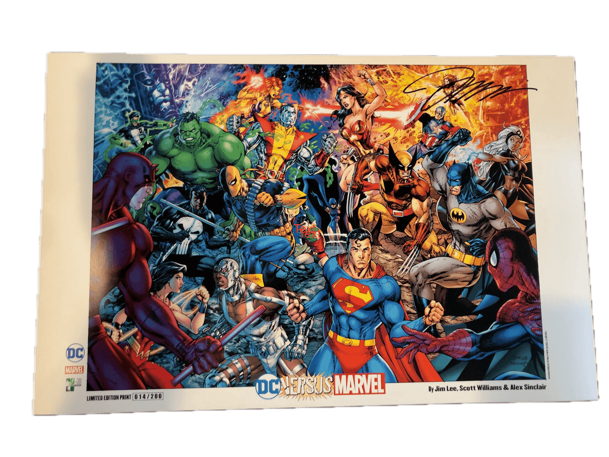 THE HERO INITIATIVE Print HERO INITIATIVE: DC VS. MARVEL PRINT [SIGNED BY JIM LEE] HI-MARVELDCPRINT