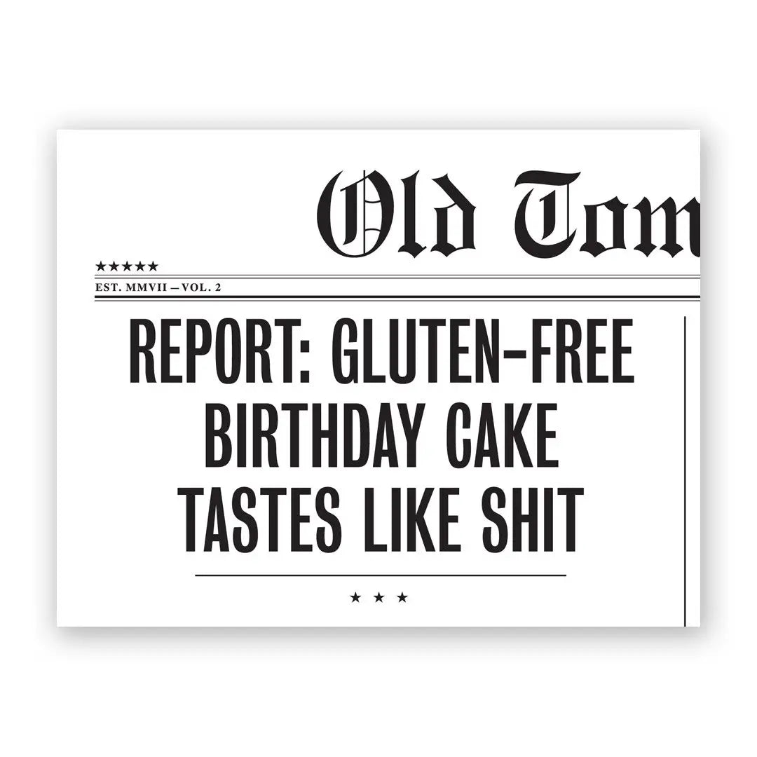 The Mincing Mockingbird Stationery > Greeting Cards Gluten-Free Birthday Cake Birthday Card H-42