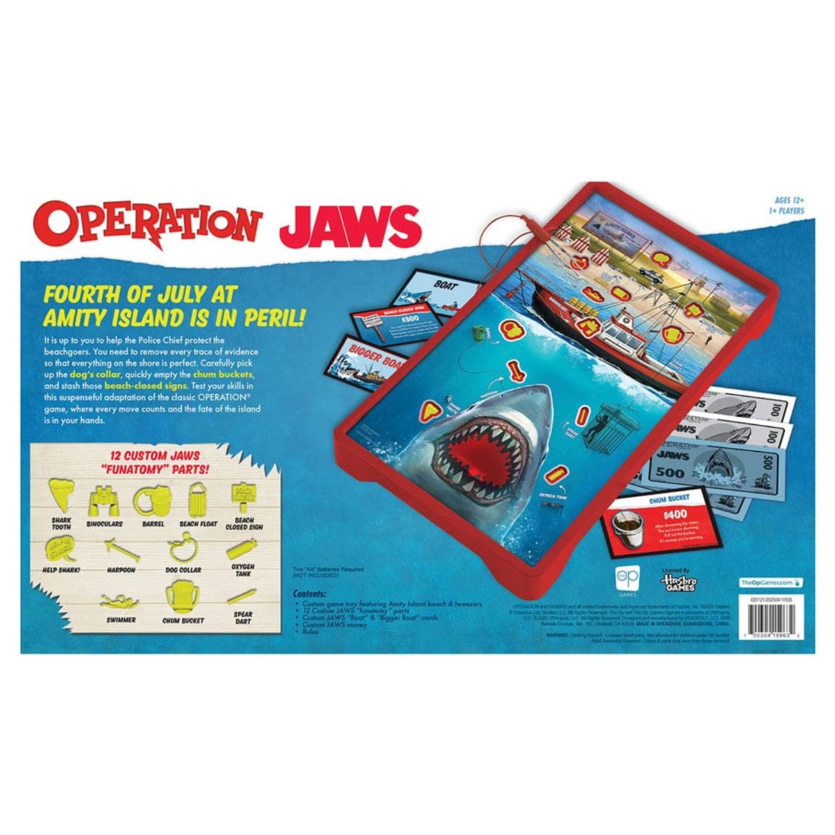 The Op Games Board Games Operation: Jaws 50th Anniversary 700304159632 USOOP051417