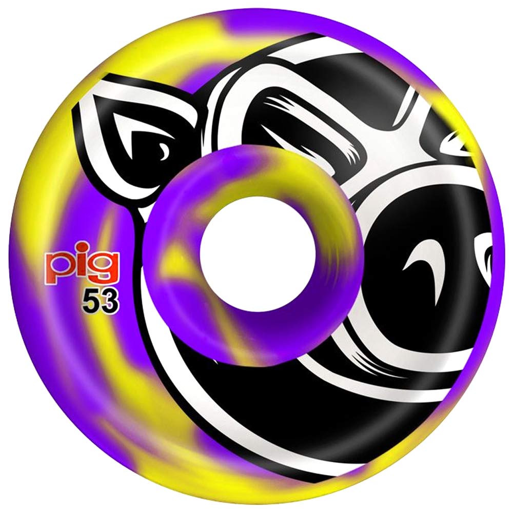 Third Eye Comics PIG HEAD C LINE CONICAL 53MM 101A PURPLE/YELLOW SWIRL 05018620