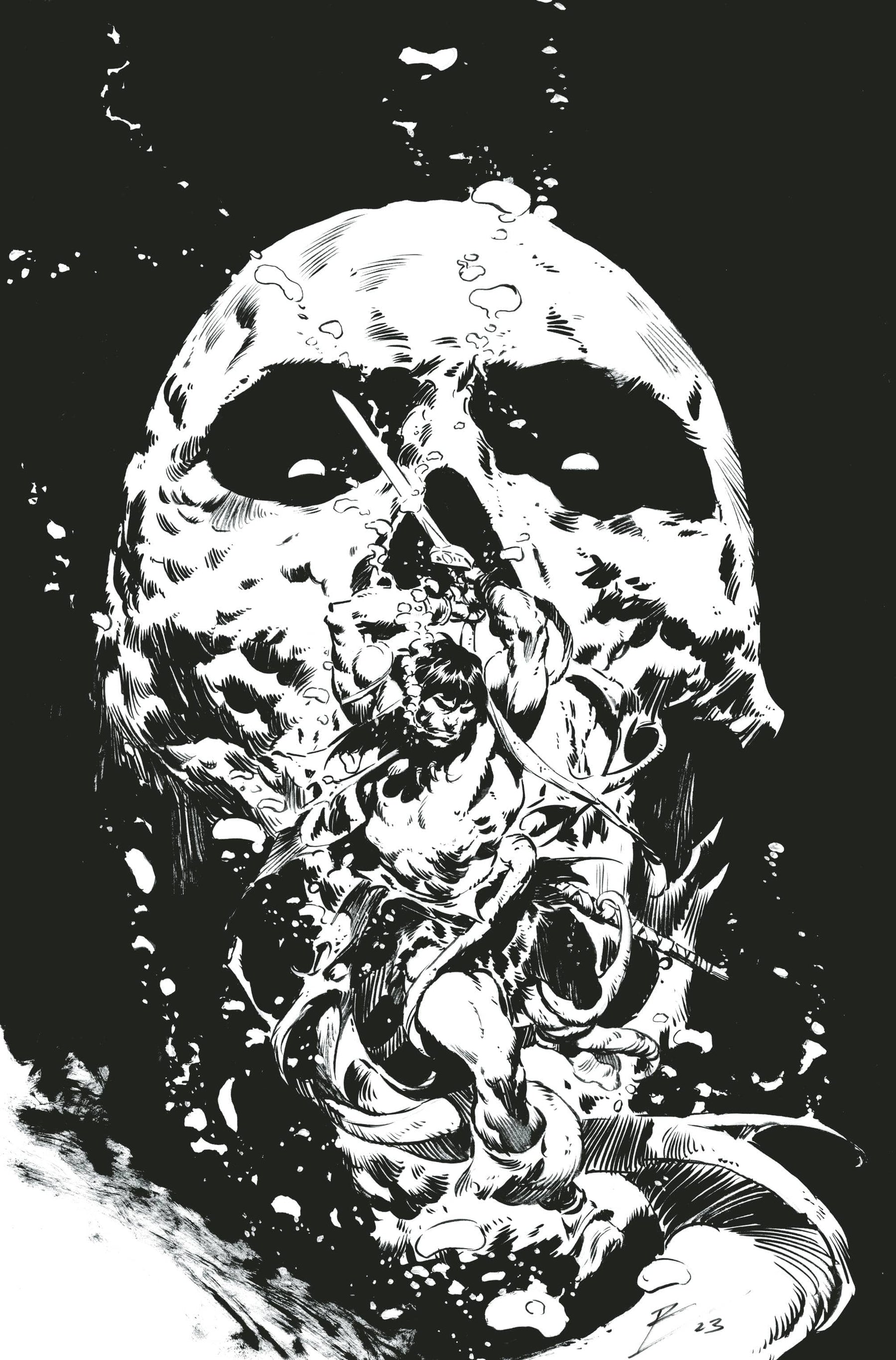 CONAN BARBARIAN #4 FOC TORRE B&W INK VIRGIN (MR)